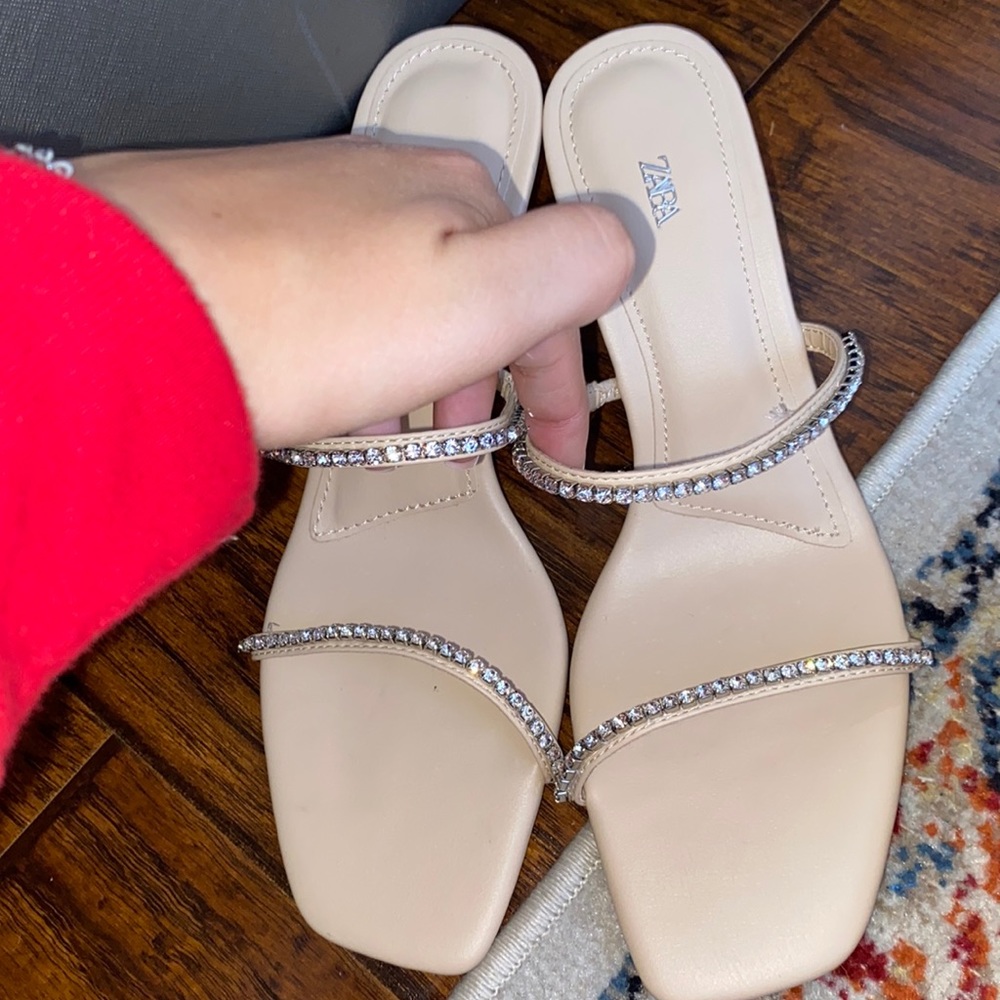 Nude Crystal Heels Zara